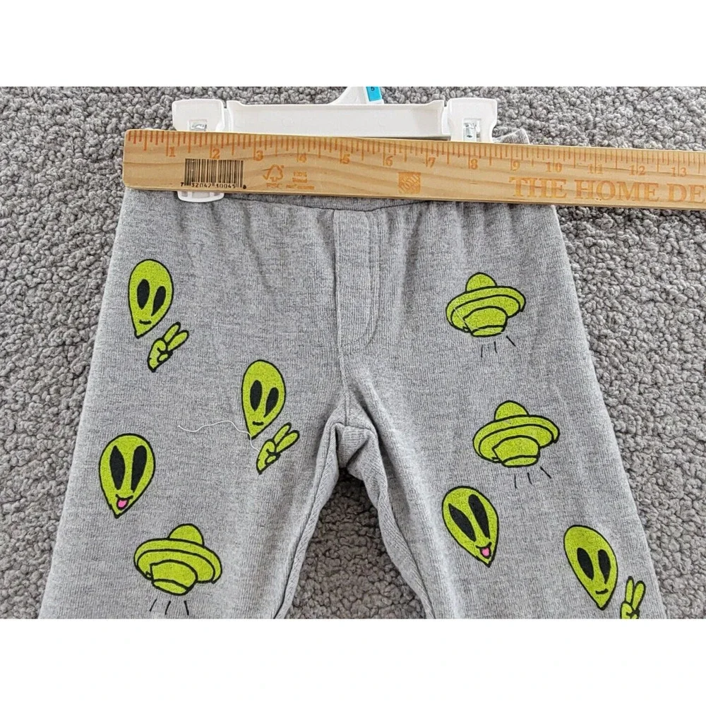 Chaser Silly Aliens Bliss Knit Pants Little Boys' 3 Heather Grey Pullover Style - Picture 4 of 15
